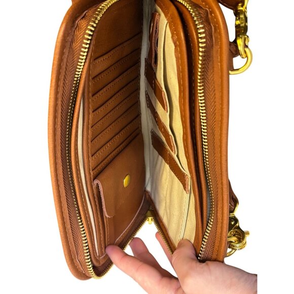 Minooy Uzania Brown Leather Crossbody Bag - Picture 11 of 13